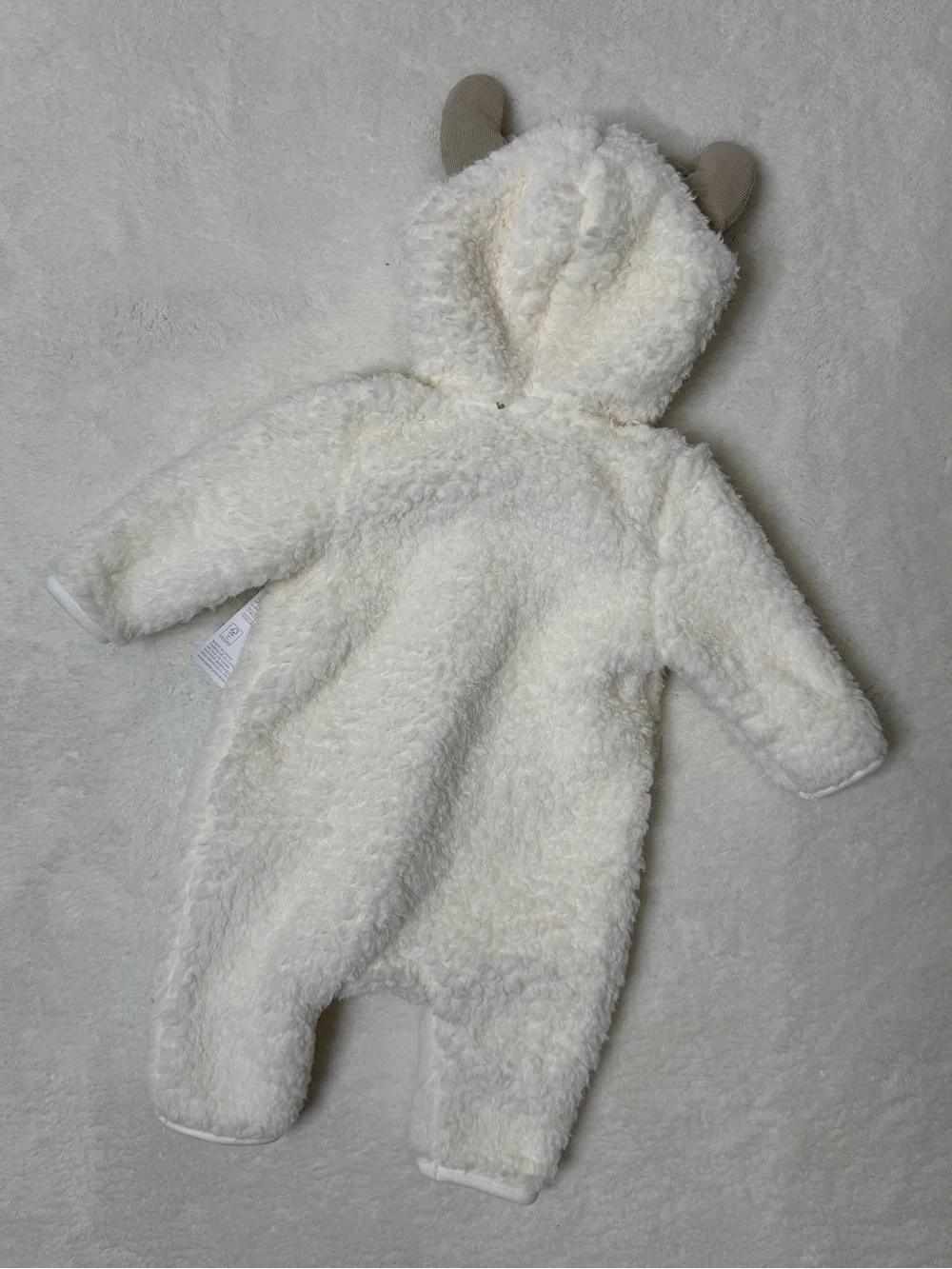 Pottery Barn Reindeer Costume Holiday Baby 0-6 Month One Piece Zipper Sherpa NWT